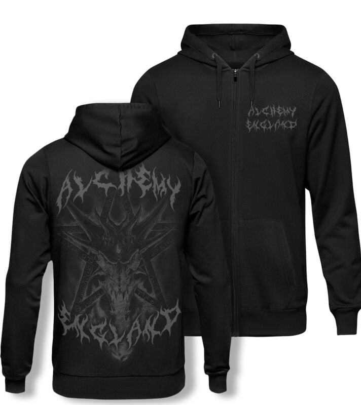 Sweat-shirt zippé à capuche Gothic de Alchemy England - Creepy Lettering - Sweat à Capuche Homme - S à XXL - pour Homme - noir - Alchemy England