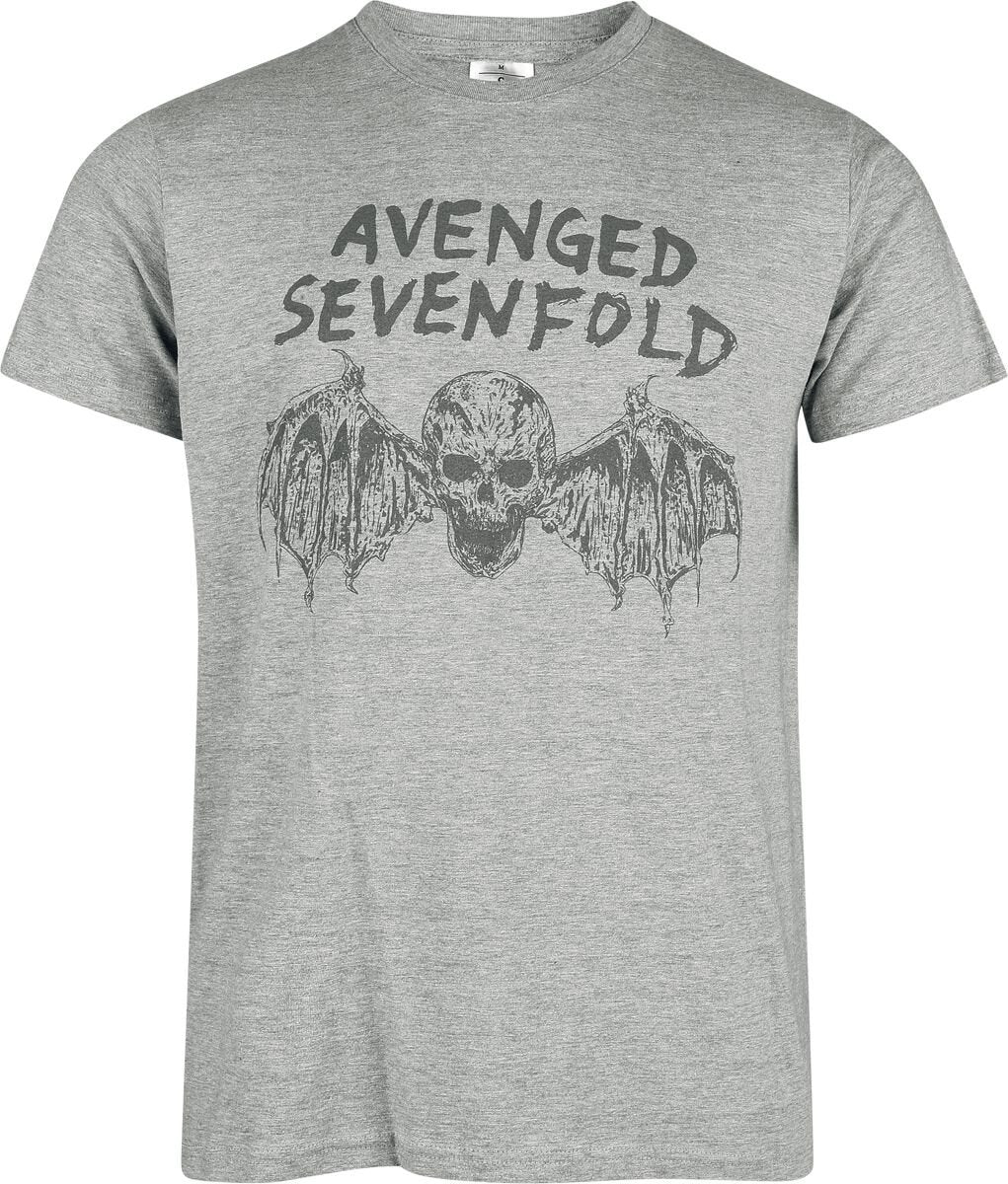 T-Shirt Manches courtes  de Avenged Sevenfold - Scheleton Bat - S à XXL - pour Homme - gris - Avenged Sevenfold