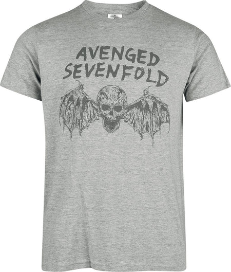 T-Shirt Manches courtes  de Avenged Sevenfold - Scheleton Bat - S à XXL - pour Homme - gris - Avenged Sevenfold