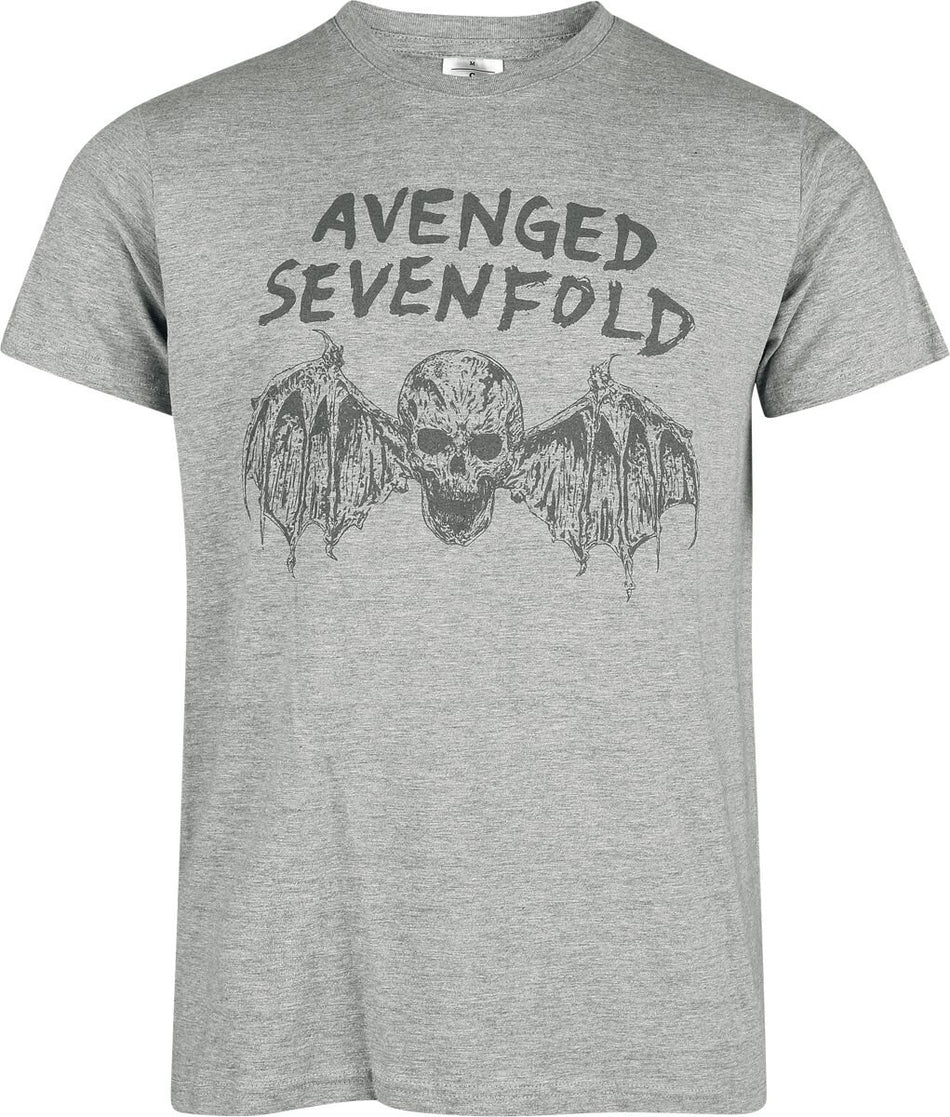 T-Shirt Manches courtes  de Avenged Sevenfold - Scheleton Bat - S à XXL - pour Homme - gris - Avenged Sevenfold