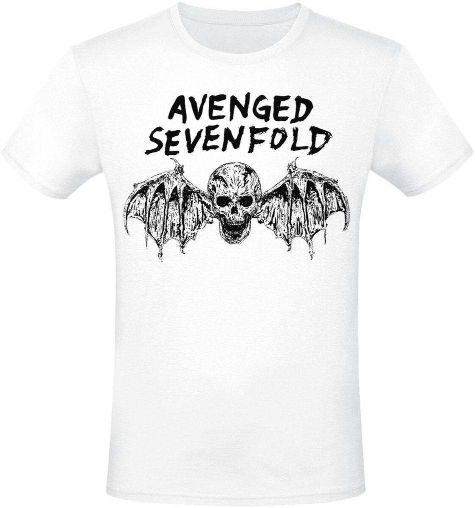 T-Shirt Manches courtes  de Avenged Sevenfold - Bat - S à XXL - pour Homme - blanc - Avenged Sevenfold