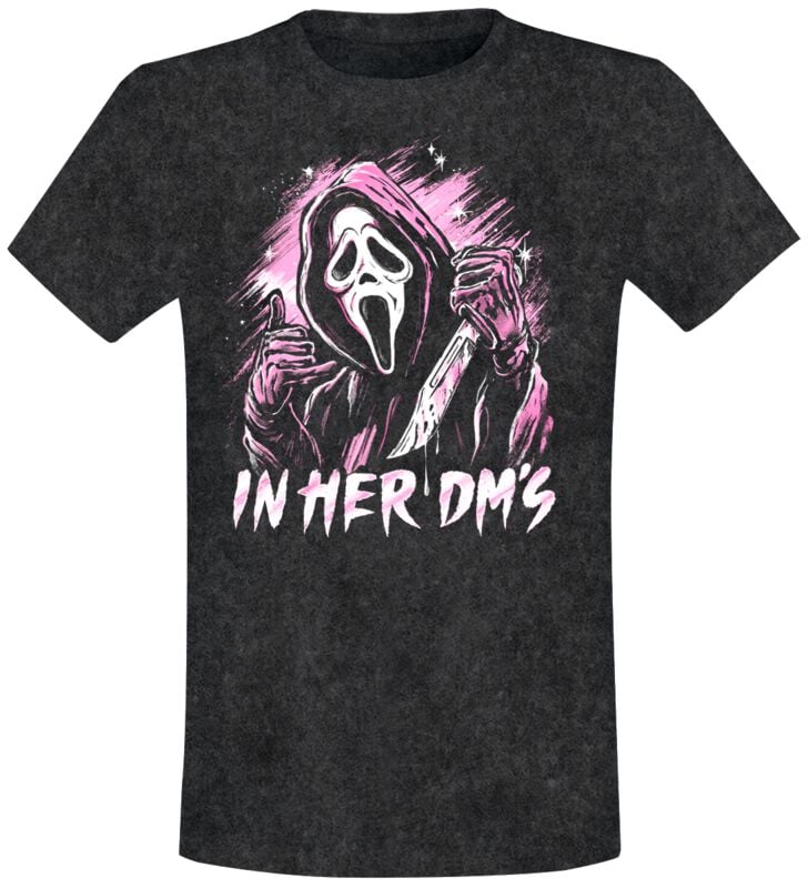 T-Shirt Manches courtes  de Scream (Film) - Ghostface - In Her Dm's - S à XL - pour Homme - noir - Scream (Film)