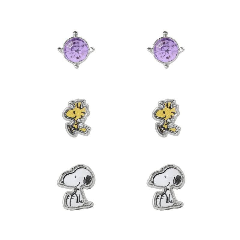 Set de boucles d'oreilles  de Snoopy - Snoopy & Woodstock - pour Femme - blanc/jaune - Snoopy