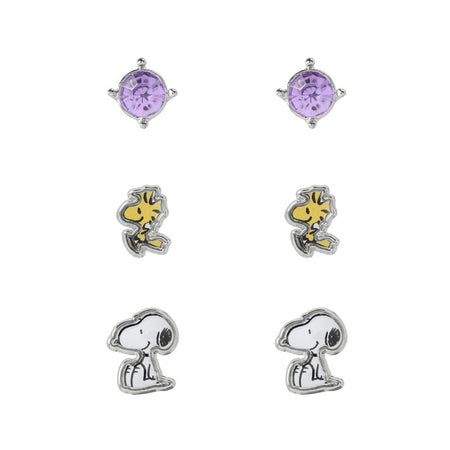 Set de boucles d'oreilles  de Snoopy - Snoopy & Woodstock - pour Femme - blanc/jaune - Snoopy