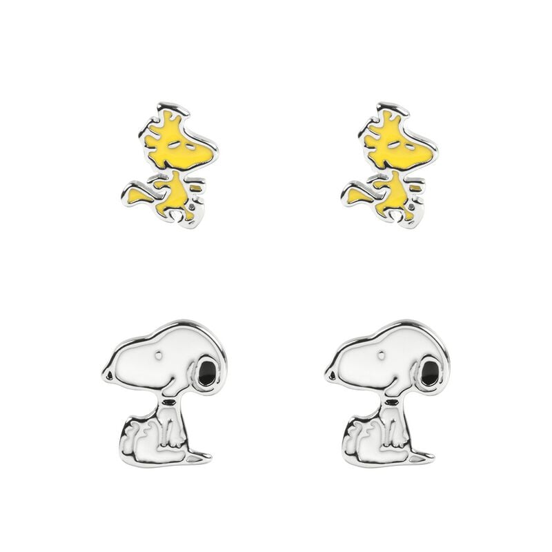Set de clous d'oreilles  de Snoopy - Snoopy & Woodstock - pour Unisexe - blanc/jaune - Snoopy