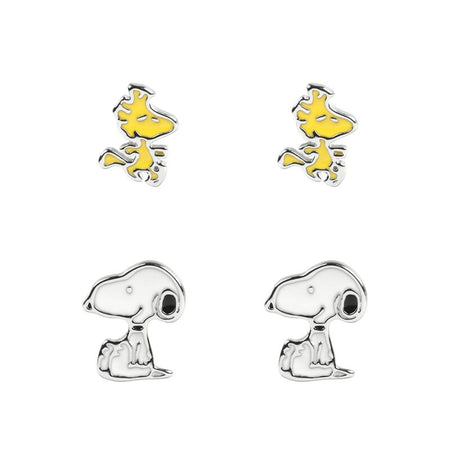 Set de clous d'oreilles  de Snoopy - Snoopy & Woodstock - pour Unisexe - blanc/jaune - Snoopy