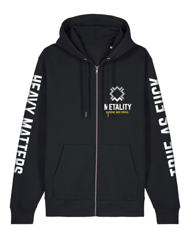 Sweat-shirt zippé à capuche  de Metality - Herren Zipper - M à 5XL - pour Homme - noir - Metality