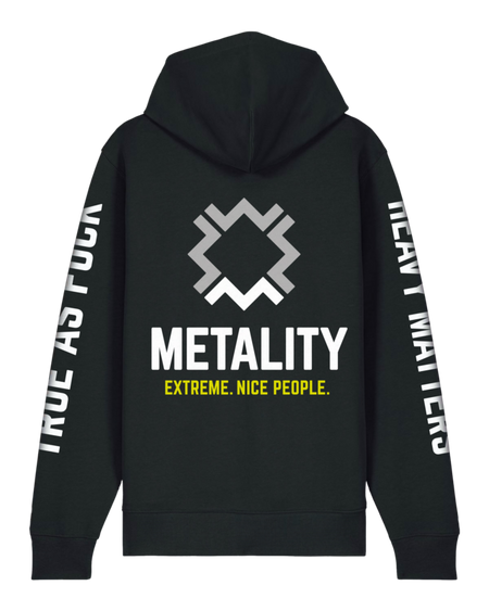 Sweat-shirt zippé à capuche  de Metality - Herren Zipper - M à 5XL - pour Homme - noir - Metality - View 2