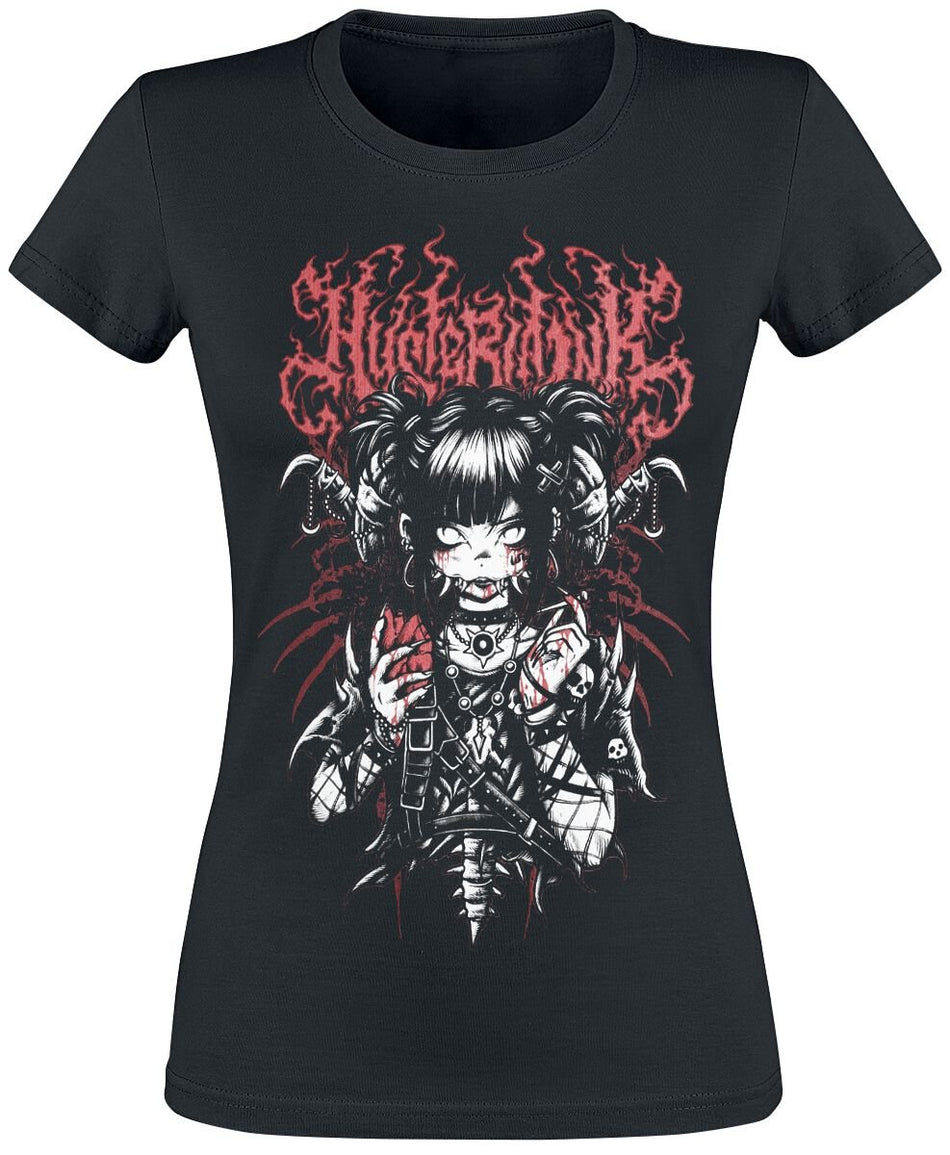 T-Shirt Manches courtes Gothic de Hysteria Ink - Manga Goth Girlie Tee - S à 3XL - pour Femme - noir - Hysteria Ink