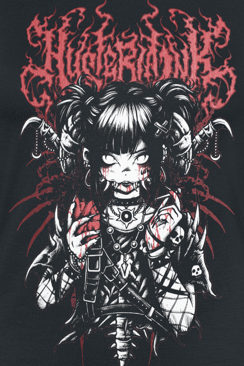T-Shirt Manches courtes Gothic de Hysteria Ink - Manga Goth Girlie Tee - S à 3XL - pour Femme - noir - Hysteria Ink - View 2