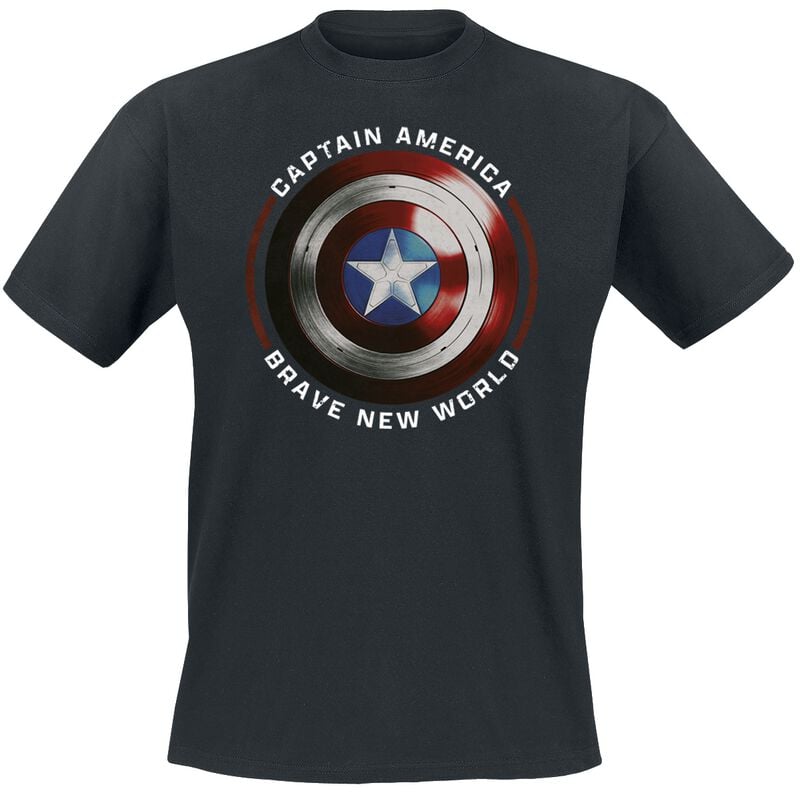 T-Shirt Manches courtes Disney de Captain America - Iconic Shield - S à XL - pour Homme - noir - Captain America
