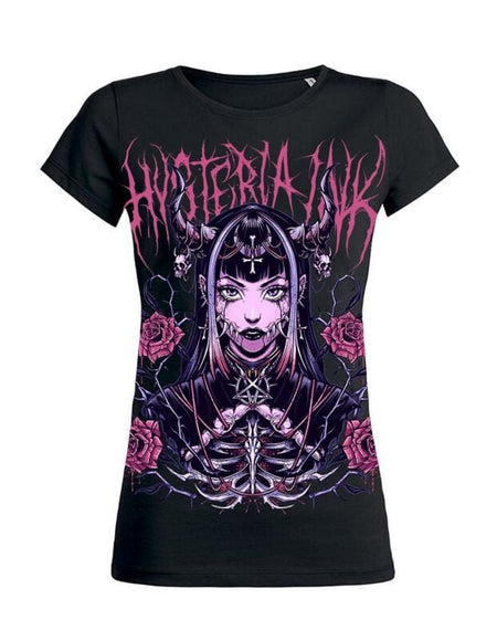 T-Shirt Manches courtes Gothic de Hysteria Ink - Corredor Mask Girlie Tee - S à 3XL - pour Femme - noir - Hysteria Ink