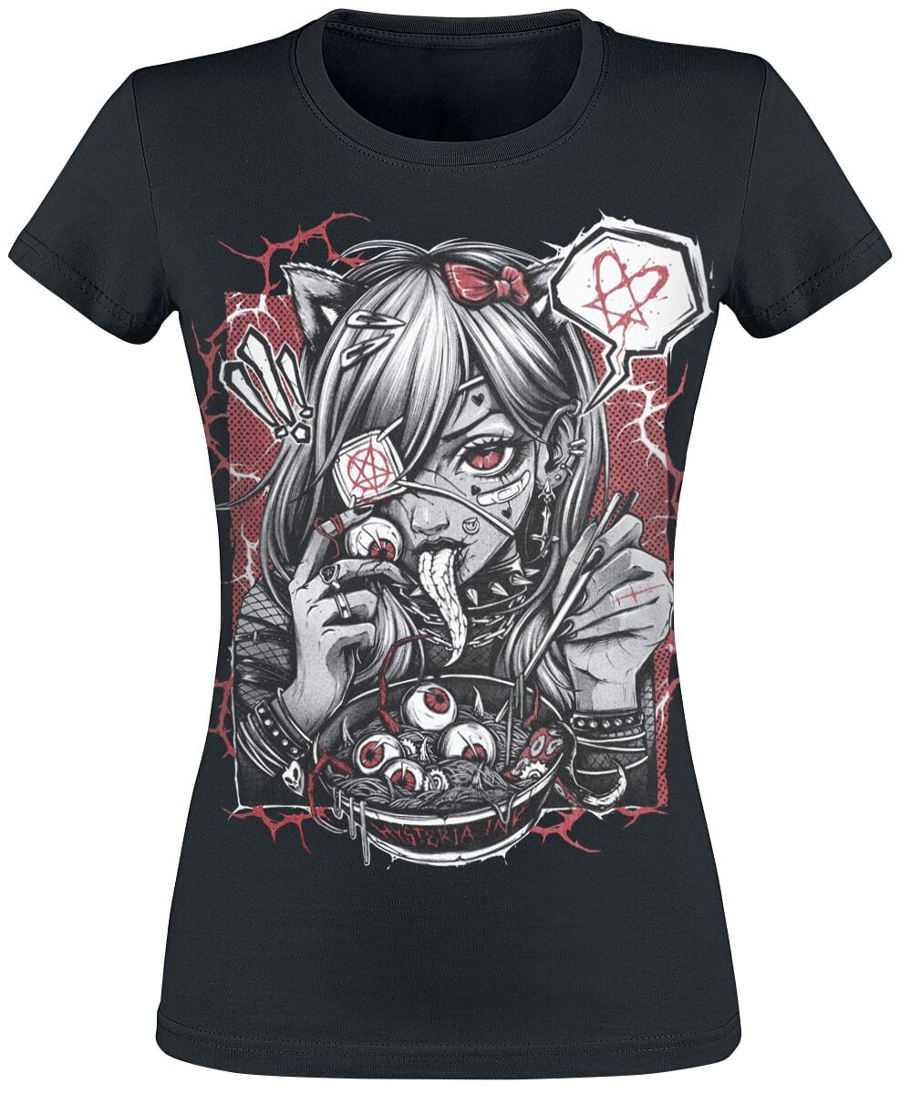 T-Shirt Manches courtes Gothic de Hysteria Ink - Manga Spice Ink Girlie Tee - S à 3XL - pour Femme - noir - Hysteria Ink
