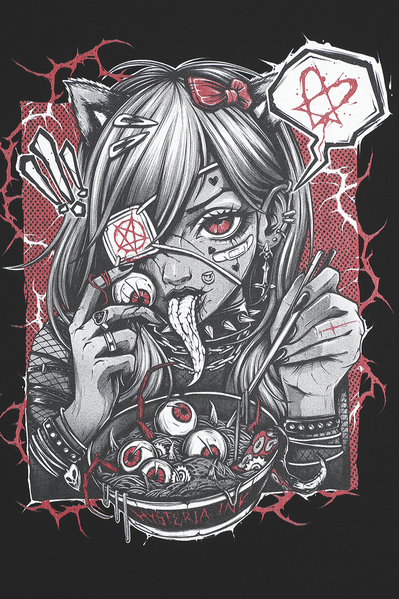 T-Shirt Manches courtes Gothic de Hysteria Ink - Manga Spice Ink Girlie Tee - S à 3XL - pour Femme - noir - Hysteria Ink - View 2