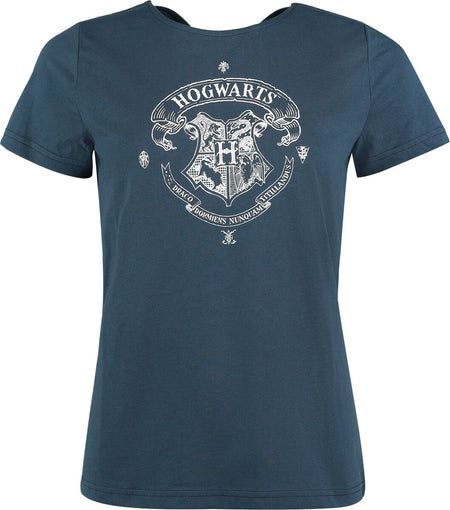 T-Shirt Manches courtes  de Harry Potter - Blason Poudlard - T-Shirt - S à XXL - pour Femme - bleu - Harry Potter