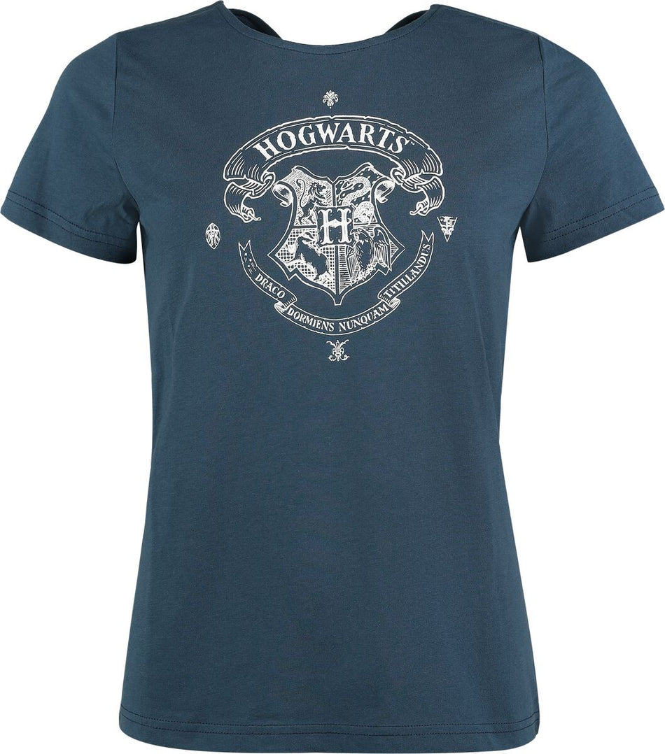 T-Shirt Manches courtes  de Harry Potter - Blason Poudlard - T-Shirt - S à XXL - pour Femme - bleu - Harry Potter