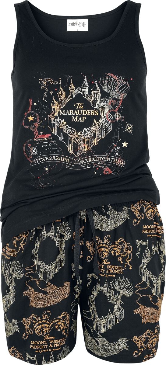 Pyjama  de Harry Potter - La Carte Du Maraudeur - S à XXL - pour Femme - noir - Harry Potter