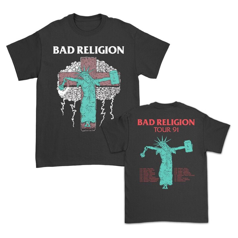 T-Shirt Manches courtes  de Bad Religion - Liberty Tour 91 - S à XXL - pour Homme - noir - Bad Religion