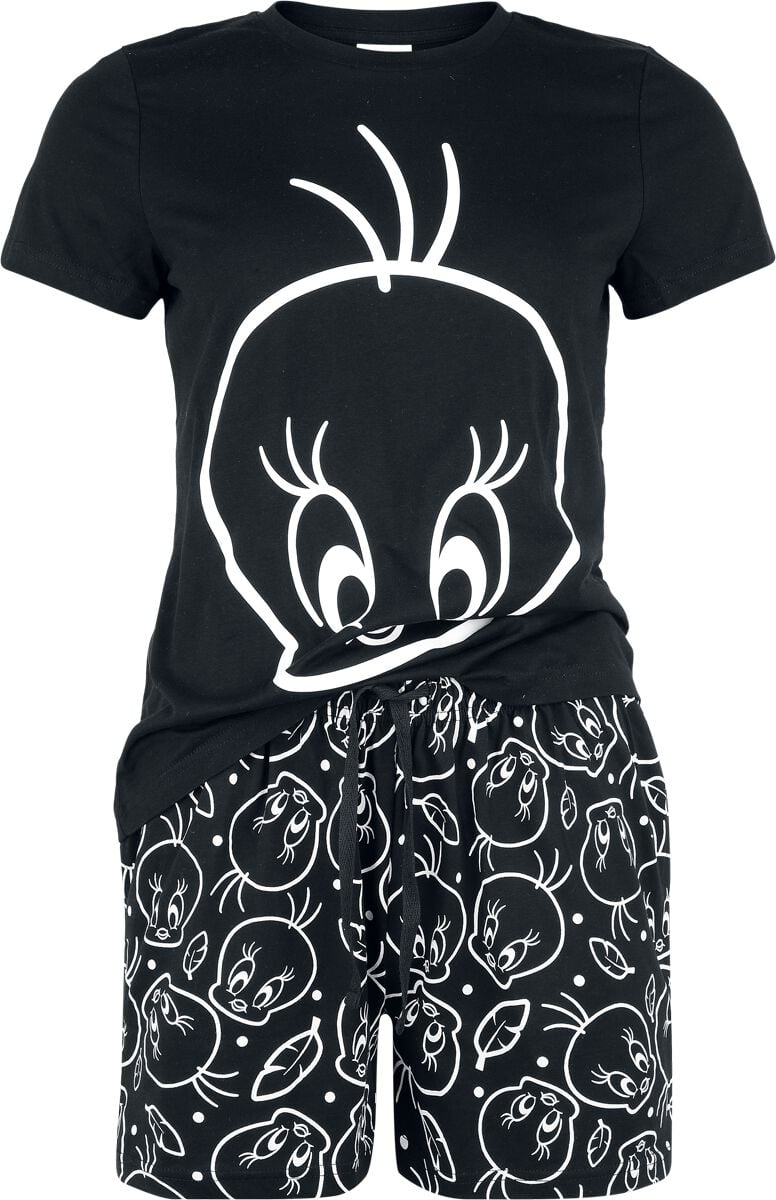 Pyjama  de Looney Tunes - Tweety Outlines - S à XXL - pour Femme - noir - Looney Tunes