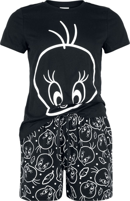 Pyjama  de Looney Tunes - Tweety Outlines - S à XXL - pour Femme - noir - Looney Tunes