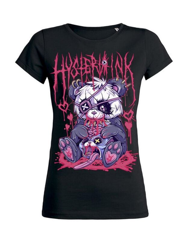 T-Shirt Manches courtes Gothic de Hysteria Ink - Panda666 Girlie Tee - XS à 3XL - pour Femme - noir - Hysteria Ink