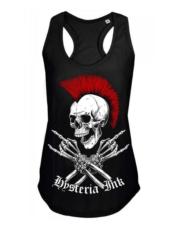 Débardeur Gothic de Hysteria Ink - Metal Skull Red Womens Tank - XS à XXL - pour Femme - noir - Hysteria Ink