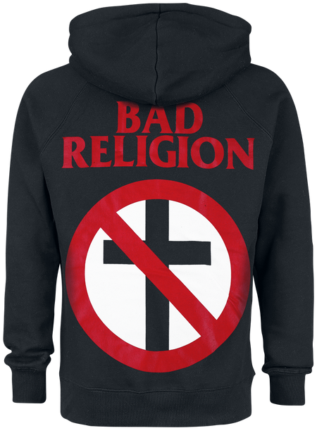 Sweat-shirt à capuche  de Bad Religion - Logo Crossbuster - S à L - pour Homme - noir - Bad Religion - View 2