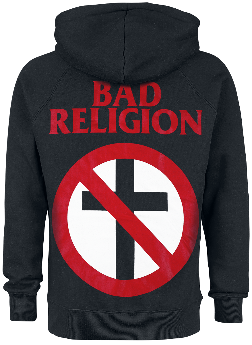 Sweat-shirt à capuche  de Bad Religion - Logo Crossbuster - S à L - pour Homme - noir - Bad Religion - View 2