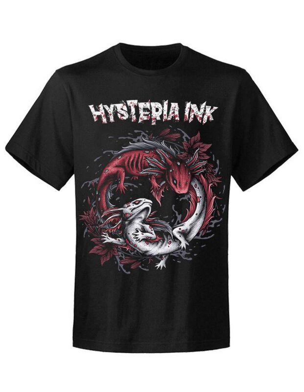 T-Shirt Manches courtes  de Hysteria Ink - Axolotl Ying Yang Ink - S à 3XL - pour Homme - noir - Hysteria Ink