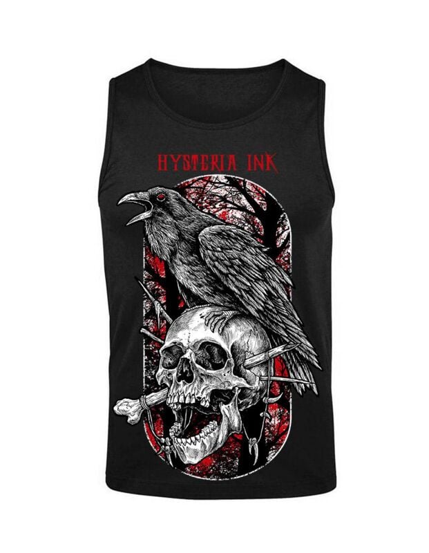 Débardeur  de Hysteria Ink - Crown-N-Skull Ink Red - S à 5XL - pour Homme - noir - Hysteria Ink