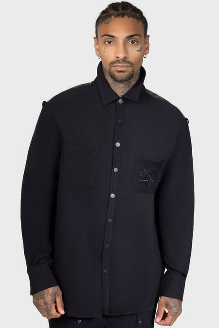 Chemise manches longues Gothic de Killstar - Burning Light Shirt - XS à XXL - pour Homme - noir - Killstar