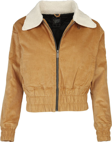 Veste mi-saison Rockabilly de Queen Kerosin - Veste Corduroy Courte - S à XL - pour Femme - marron - Queen Kerosin