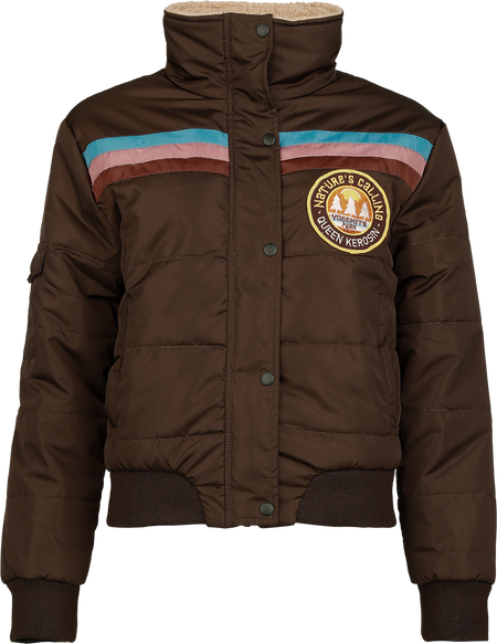 Veste mi-saison Rockabilly de Queen Kerosin - Nature's Calling Puffer Jacket - XS à XL - pour Femme - marron - Queen Kerosin - View 2