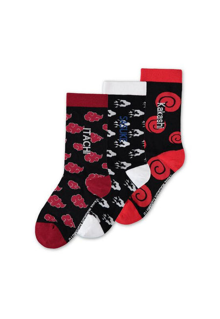 Chaussettes  de Naruto - Sasuke Kakashi Itachi -Lot de 3 - EU39-42 à EU 43-46 - pour Homme - multicolore - Naruto