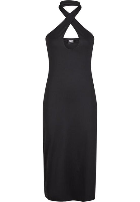 Robe mi-longue  de Urban Classics - Robe Dos-Nu Croisé - XS à XL - pour Femme - noir - Urban Classics