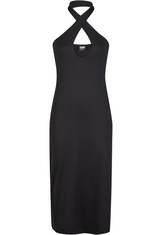 Robe mi-longue  de Urban Classics - Robe Dos-Nu Croisé - XS à XL - pour Femme - noir - Urban Classics