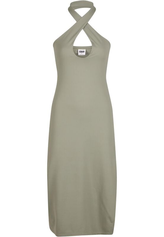 Robe mi-longue  de Urban Classics - Robe Dos-Nu Croisé - XS à XL - pour Femme - olive - Urban Classics