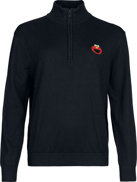 Pull tricoté  de Sesame Street - Elmo - Sweat Col Camionneur - S à 3XL - pour Femme - noir - Sesame Street