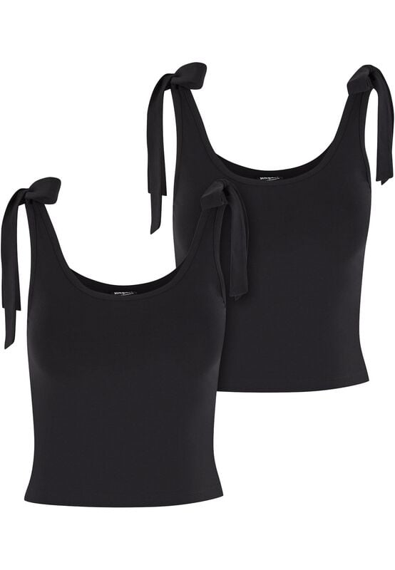Top  de Urban Classics - Haut Jersey Basique (Lot de 2) - XS à XL - pour Femme - noir - Urban Classics