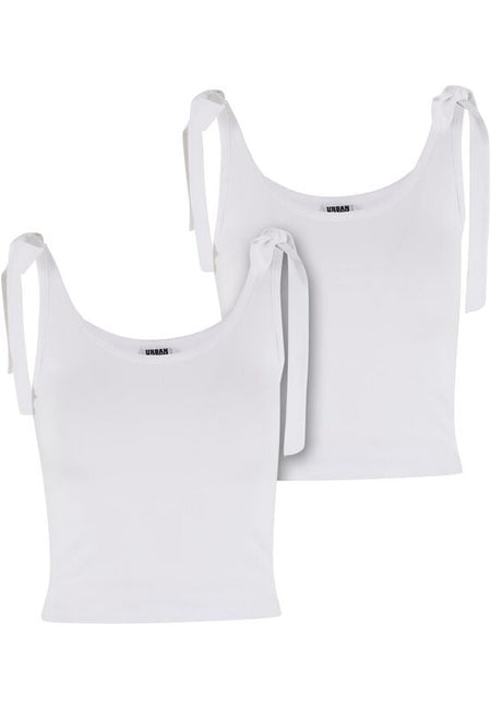 Top  de Urban Classics - Haut Jersey Basique (Lot de 2) - XS à XL - pour Femme - blanc - Urban Classics