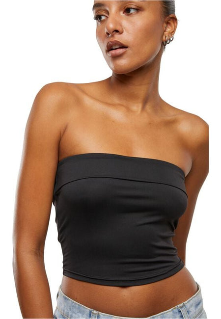 Top  de Urban Classics - Crop Top Bandeau - XS à XL - pour Femme - noir - Urban Classics