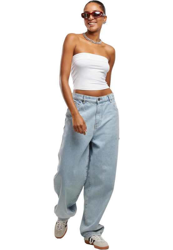 Top  de Urban Classics - Ladies Bandeau Cropped Top 2-Pack - XS à XL - pour Femme - noir/blanc - Urban Classics - View 2