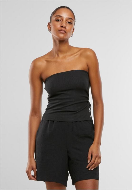 Top  de Urban Classics - Waffle Pique - Haut Bandeau - XS à XL - pour Femme - noir - Urban Classics
