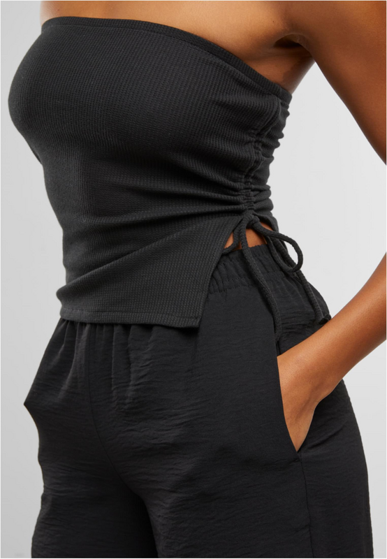 Top  de Urban Classics - Waffle Pique - Haut Bandeau - XS à XL - pour Femme - noir - Urban Classics - View 2