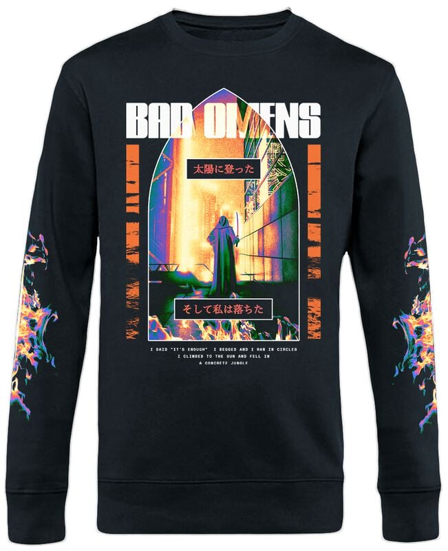 T-shirt manches longues  de Bad Omens - I Climbed To The Sun And Fell In - L à 3XL - pour Homme - noir - Bad Omens