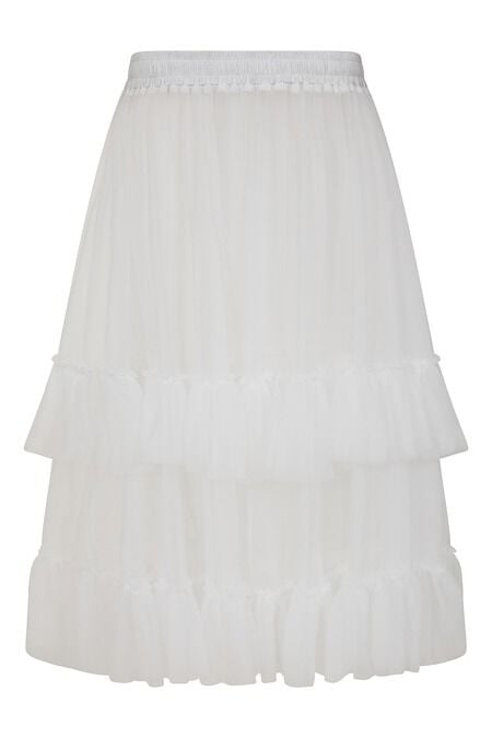 Jupe mi-longue Rockabilly de Banned Retro - Mia - Jupon - XS-S à M-L - pour Femme - blanc - Banned Retro