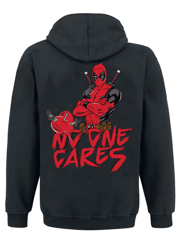 Sweat-shirt à capuche Disney de Deadpool - No One Cares - S à XXL - pour Homme - noir - Deadpool - View 2