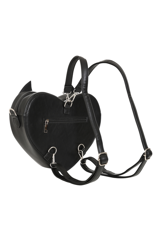 Sac à main Gothic de Banned Alternative - Nocturnal Feline Convertible - pour Femme - noir/blanc - Banned Alternative - View 2