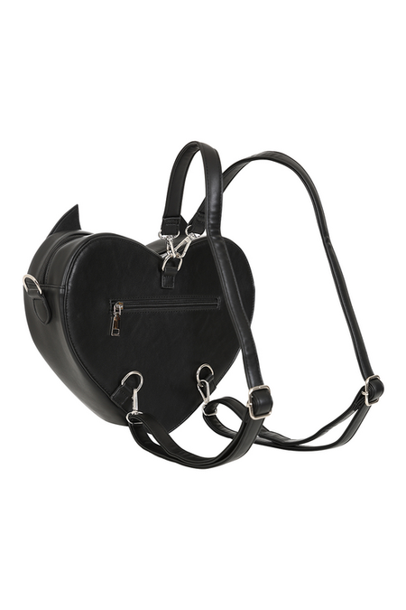 Sac à main Gothic de Banned Alternative - Nocturnal Feline Convertible - pour Femme - noir/blanc - Banned Alternative - View 2