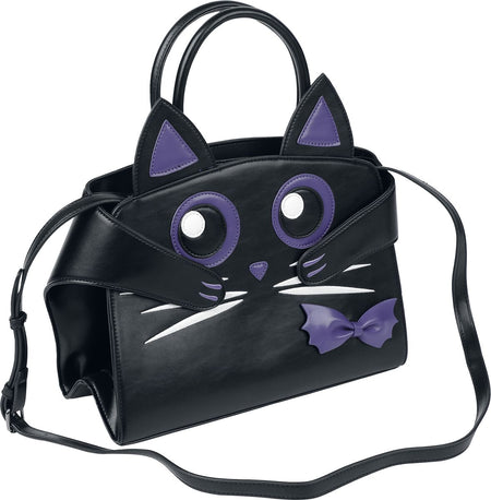 Sac à main Gothic de Banned Alternative - Mystic Cat - pour Femme - noir/lilas - Banned Alternative